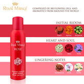 Royal Mirage Rose Refreshing Perfumed Body Spray 200ml 6.8 Fl.oz. Unisex Fragrance
